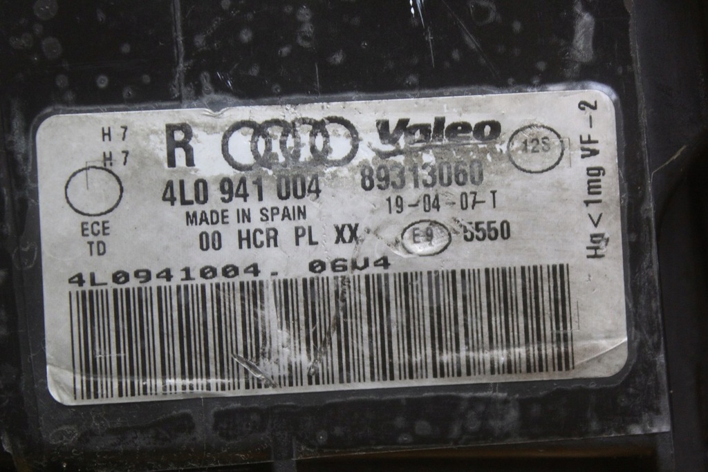 фото №9, Лампа правий перед h7 audi q7 4l 4l0941004