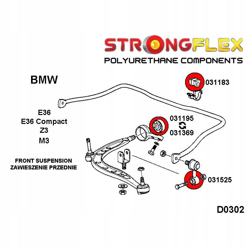 фото №3, Bmw e36 e34 втулка стабілізатора перед поліуретан