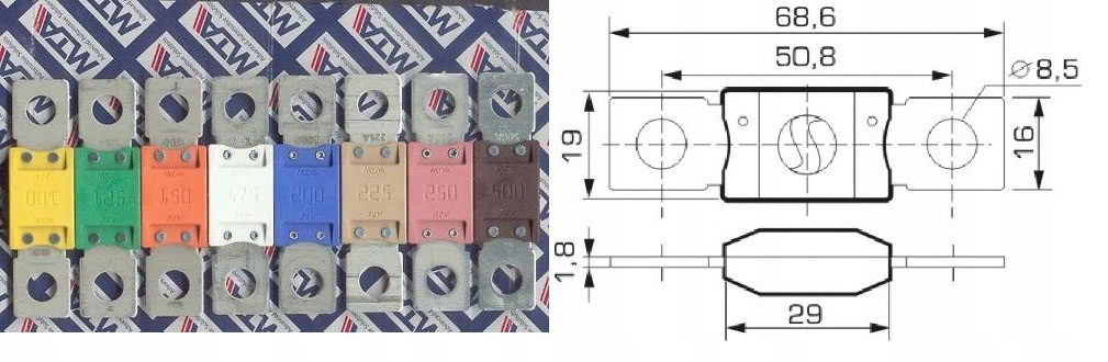 фото №1, Предохранитель 500a 32v mega val mta