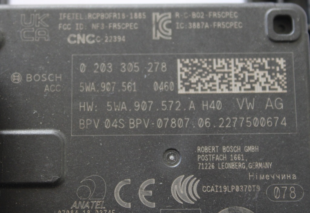 фото №2, Vw audi skoda seat радар 5wa907572a