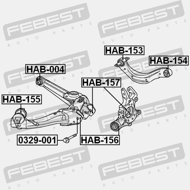 фото №12, Сайлентблок шкворень заднего honda stream almas rn1 2001-2006 jp febest
