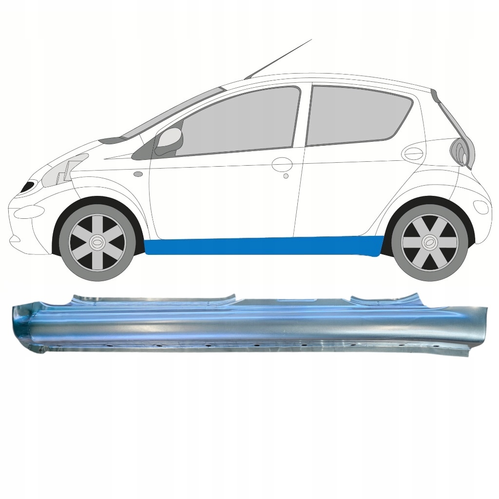 фото №1, Полный порог do toyota aygo 2005-2012 / левая