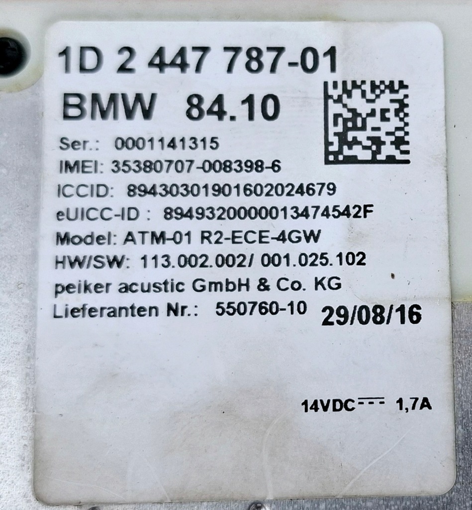 фото №5, Bmw 5 g30 g31 / 6 g32 / 7 g11 g12 модуль telematic 2447787