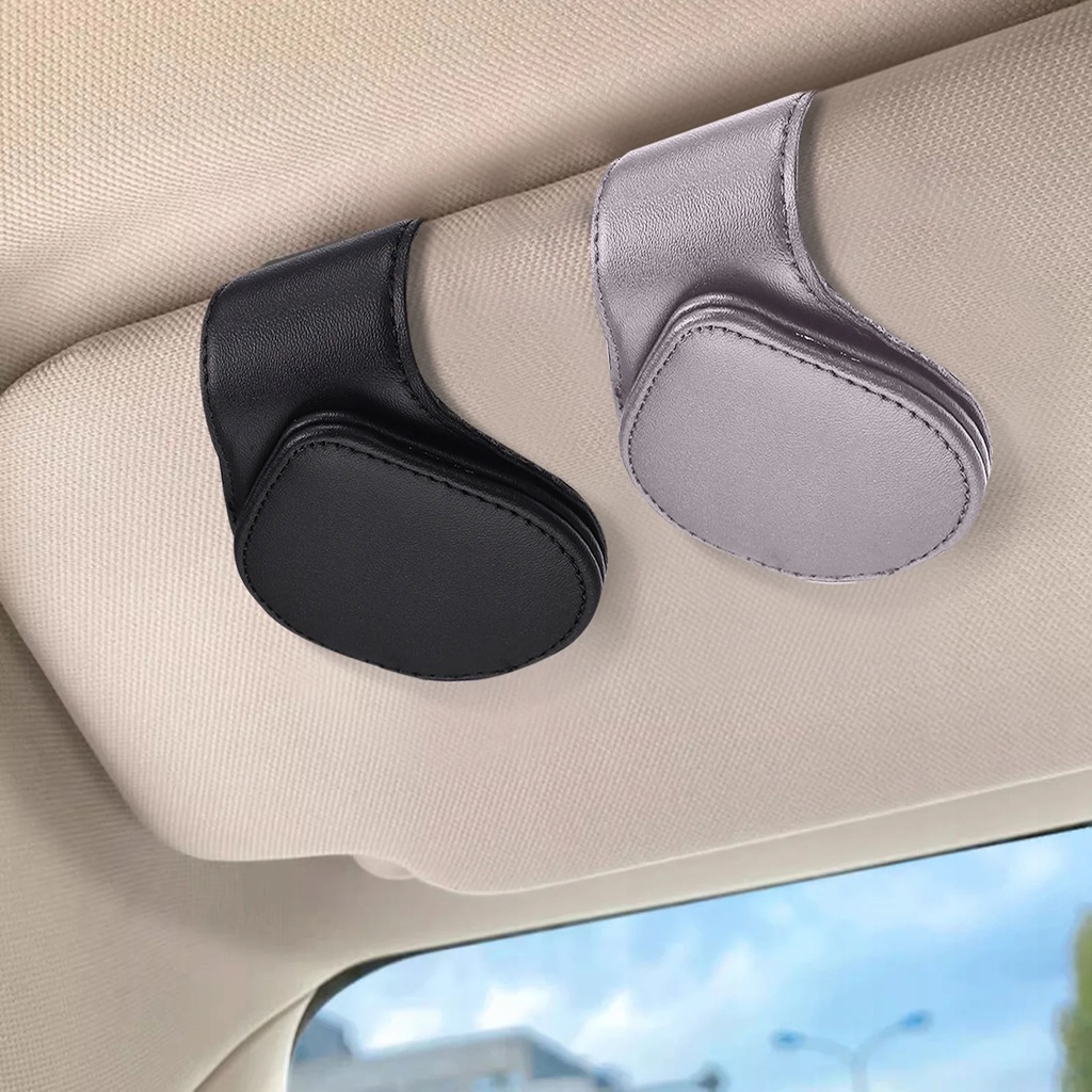 фото №7, Car glasses case sunglasses clip black gray 2pcs