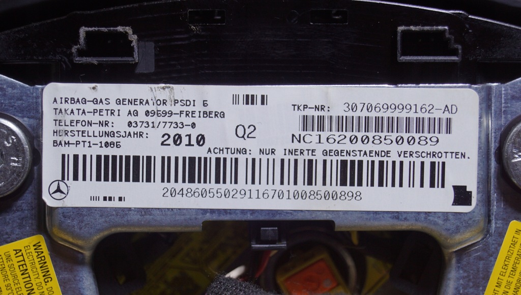 фото №13, Подушка безопасности водителя mercedes c w204 2048605502