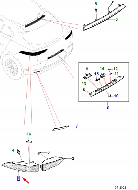 фото №1, Jaguar i-pace x590 rear правий outer tail light rhd t4k16640 original