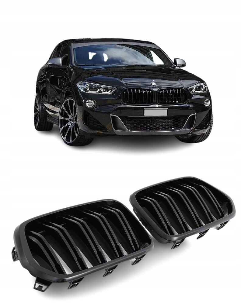 фото №1, Решётка радиатора решётка радиатора решётки радиатора bmw x2 f39 чёрный блеск high gloss двойной перекладины