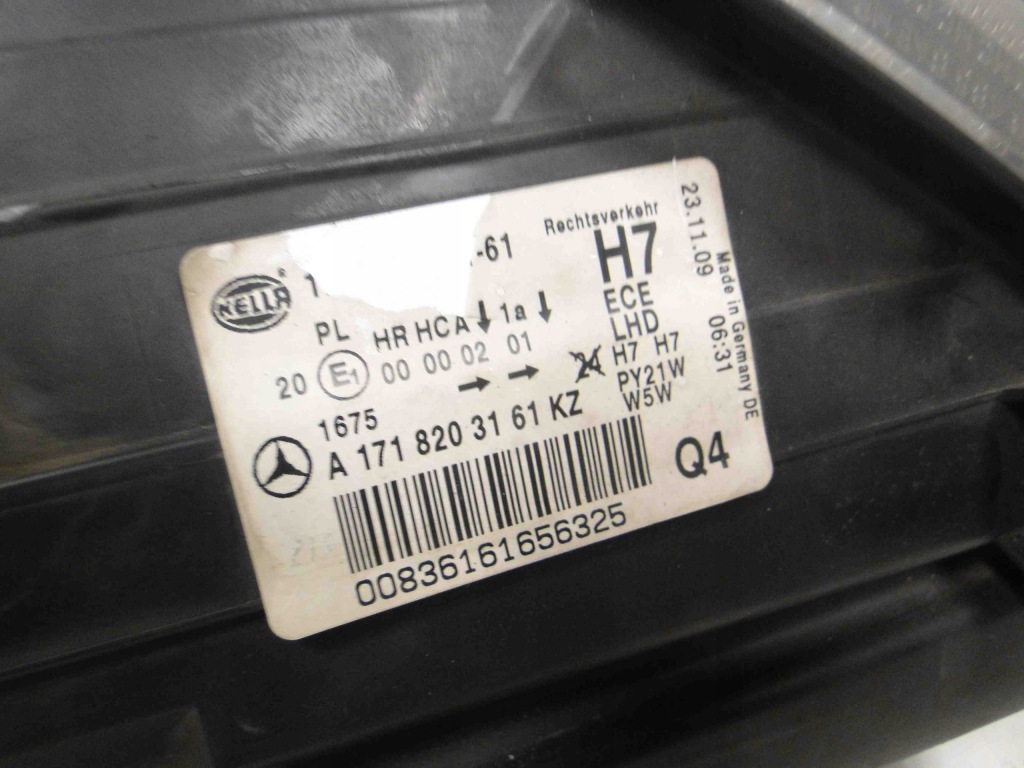 фото №2, Mercedes slk r171 лампа левая обычная h7 171