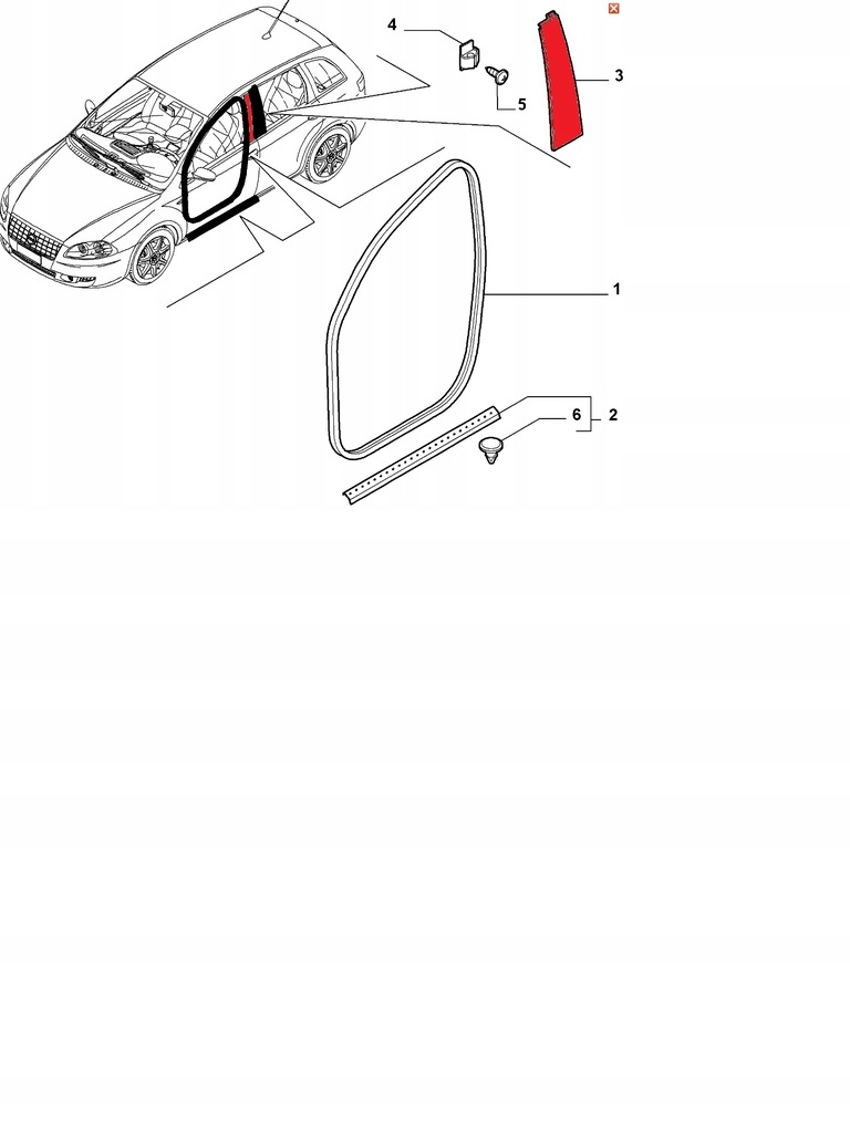 фото №4, Fiat croma молдинг стойка дверь перед левая mat оригинальный номер