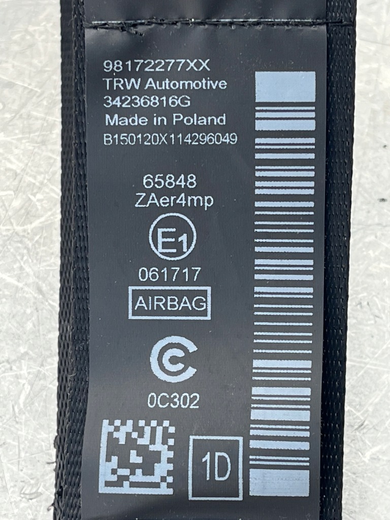 Ремінь ремені безпеки ліва + праві перед partner iv berlingo combo proace Зі Шроту