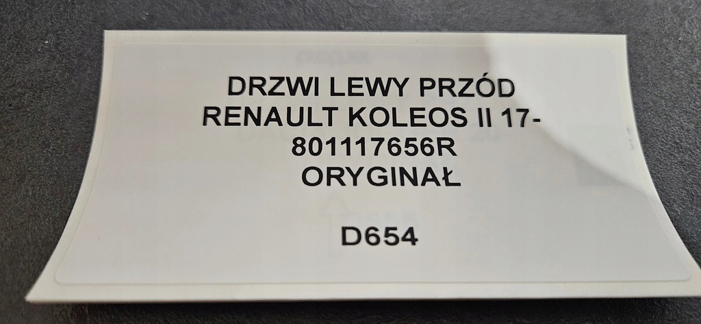 фото №4, Дверь левый перед renault koleos ii 17- 801117656r оригинал