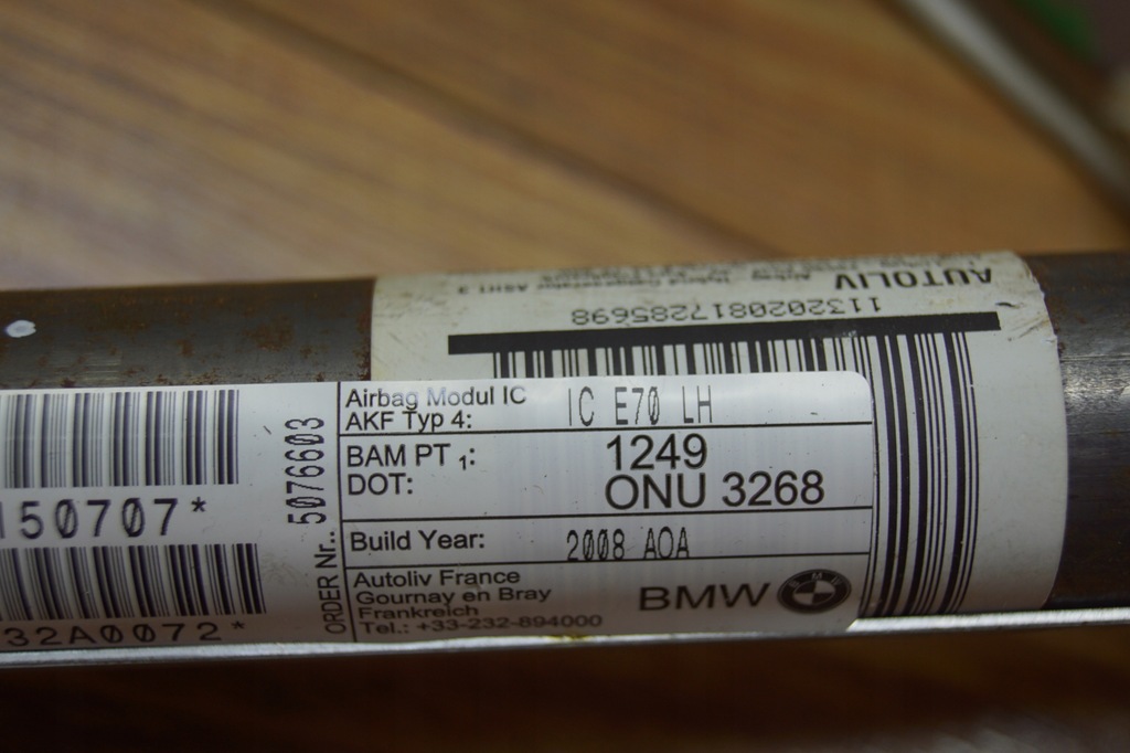 фото №9, Шторка безопасности подушка безопасности левая bmw x5 e70 5076603 6162718c