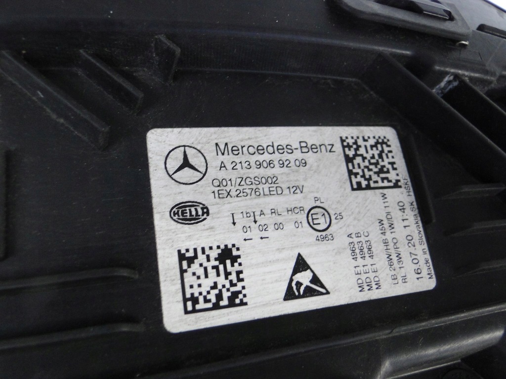 фото №14, Mercedes w213 213 lift лампа правая led некрутящаяся
