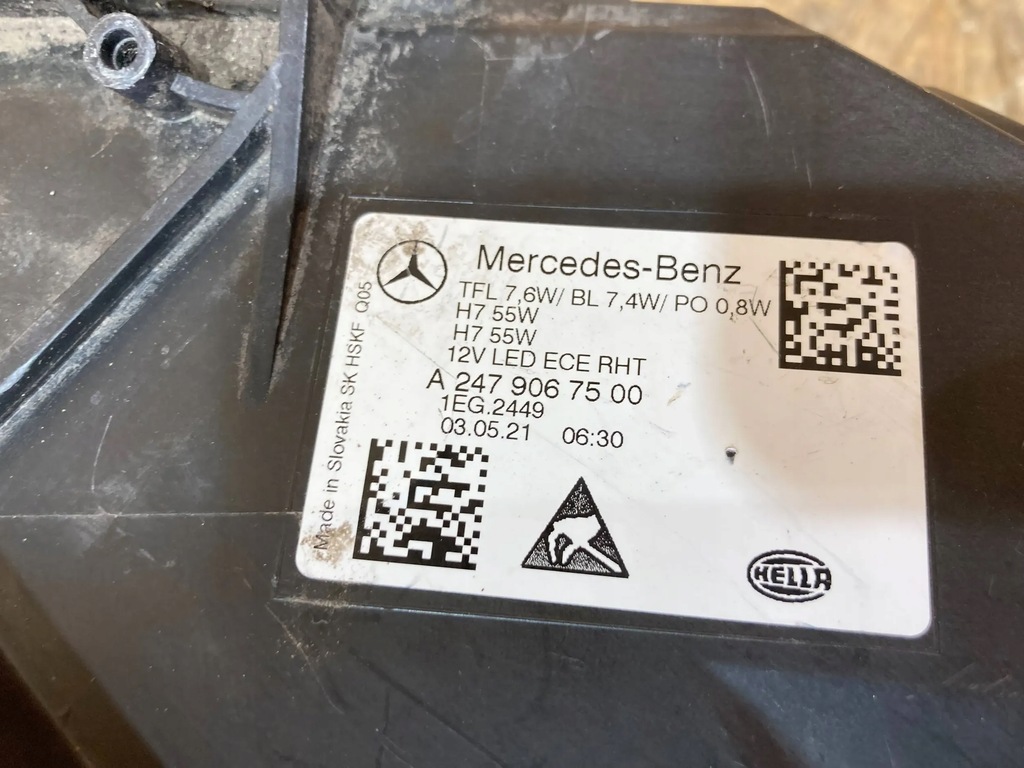 фото №7, Mercedes b-klasa w247 лампа ліва перед a2479067500