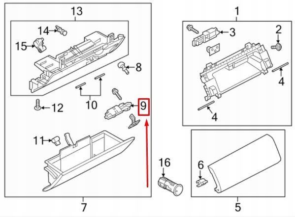 фото №3, Замок бардачка land rover range rover sport discovery 5 оригинальный lr035176
