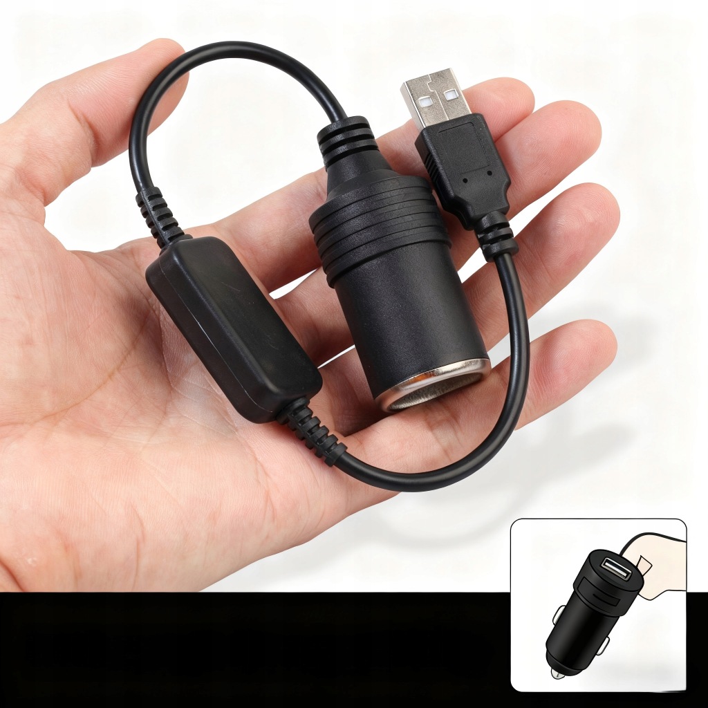 фото №1, 5v usb c адаптер авто конвертер usb роз'єм прикурювача 12v