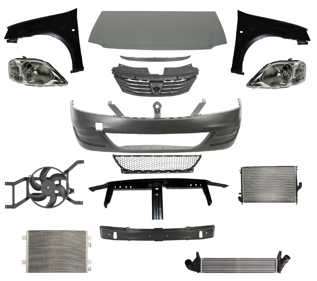 фото №1, Logan 09-13 перед капот бампер pas крыло лампа