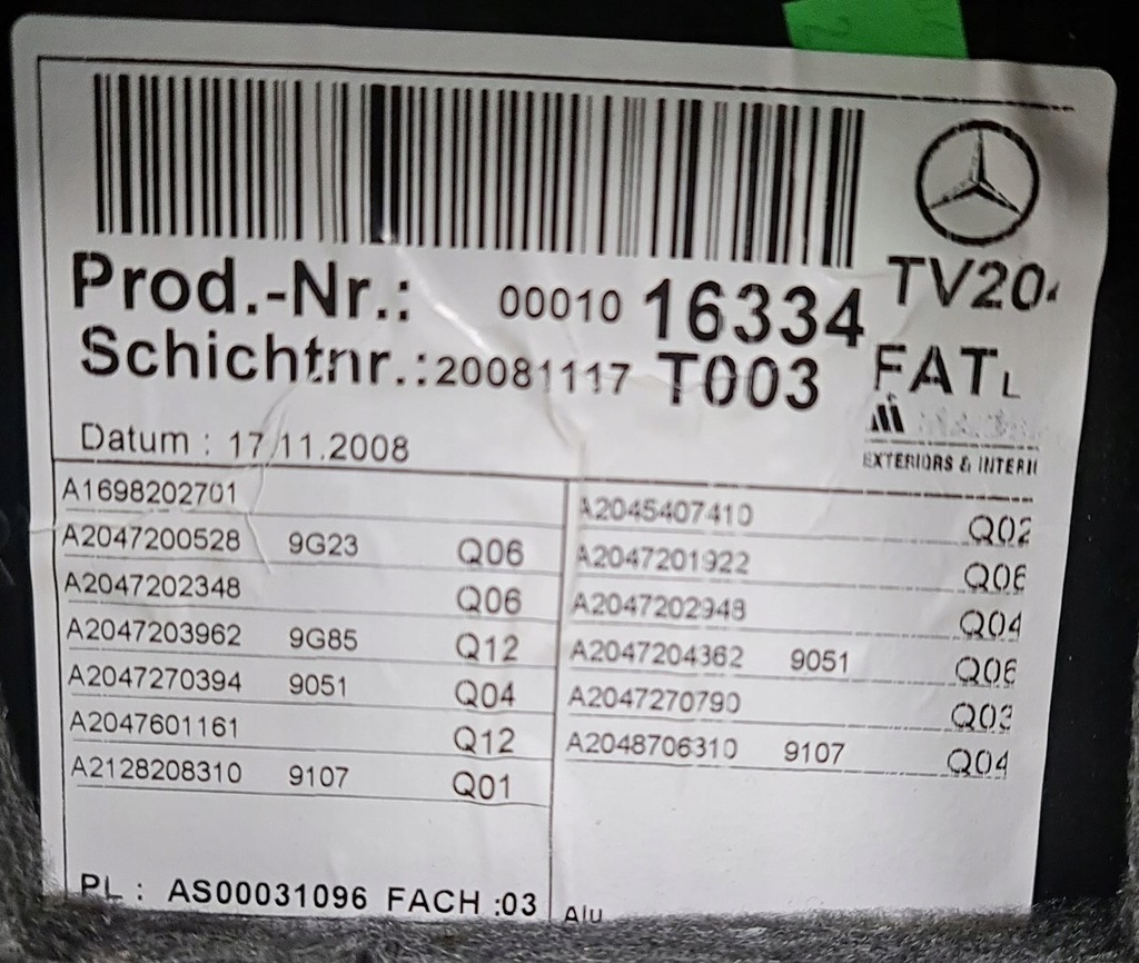 фото №8, Оббивка обшивка лівий перед mercedes glk x204 euro