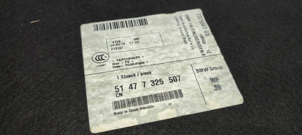 фото №5, Підлога обшивка багажника жорстка ручка bmw f34 3 gt 7325507