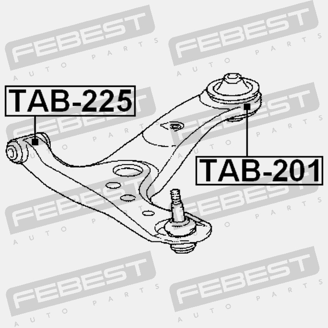 фото №11, Втулка передня важеля верхнього перед febest tab-225
