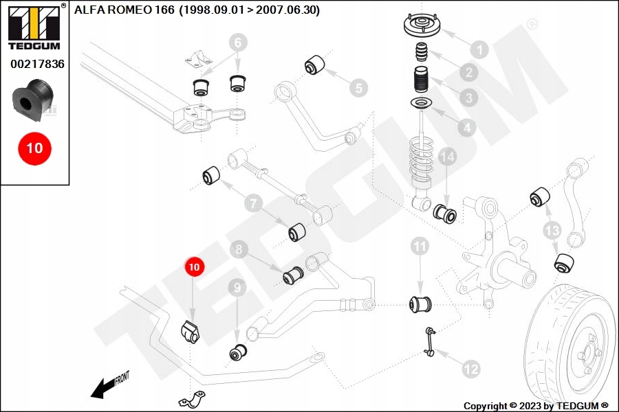 фото №10, Tedgum 00217836 підвіска, стабілізатор