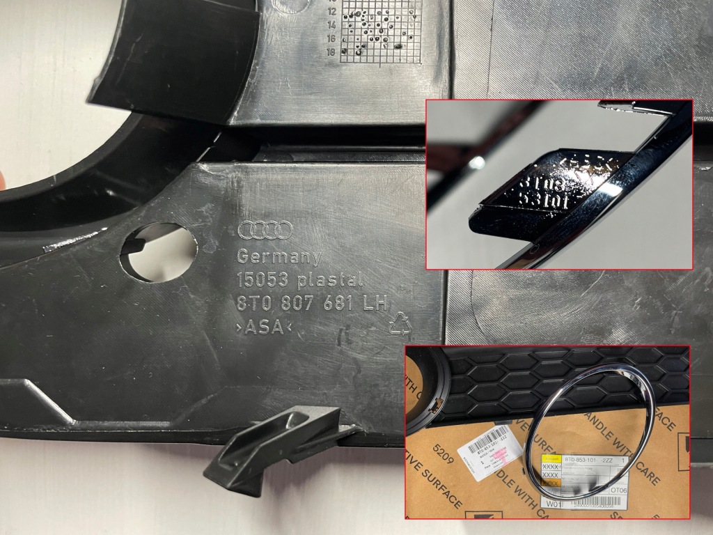 Audi a5 8t стандарт 2007-2011 ліва решітка решітка  бампера хром оригінал Зі Шроту