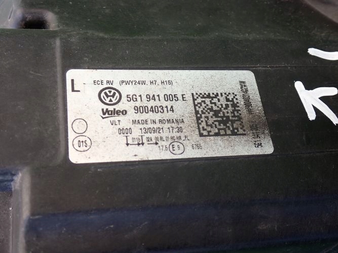 фото №8, Vw golf vii 12- фара левый лампа левая