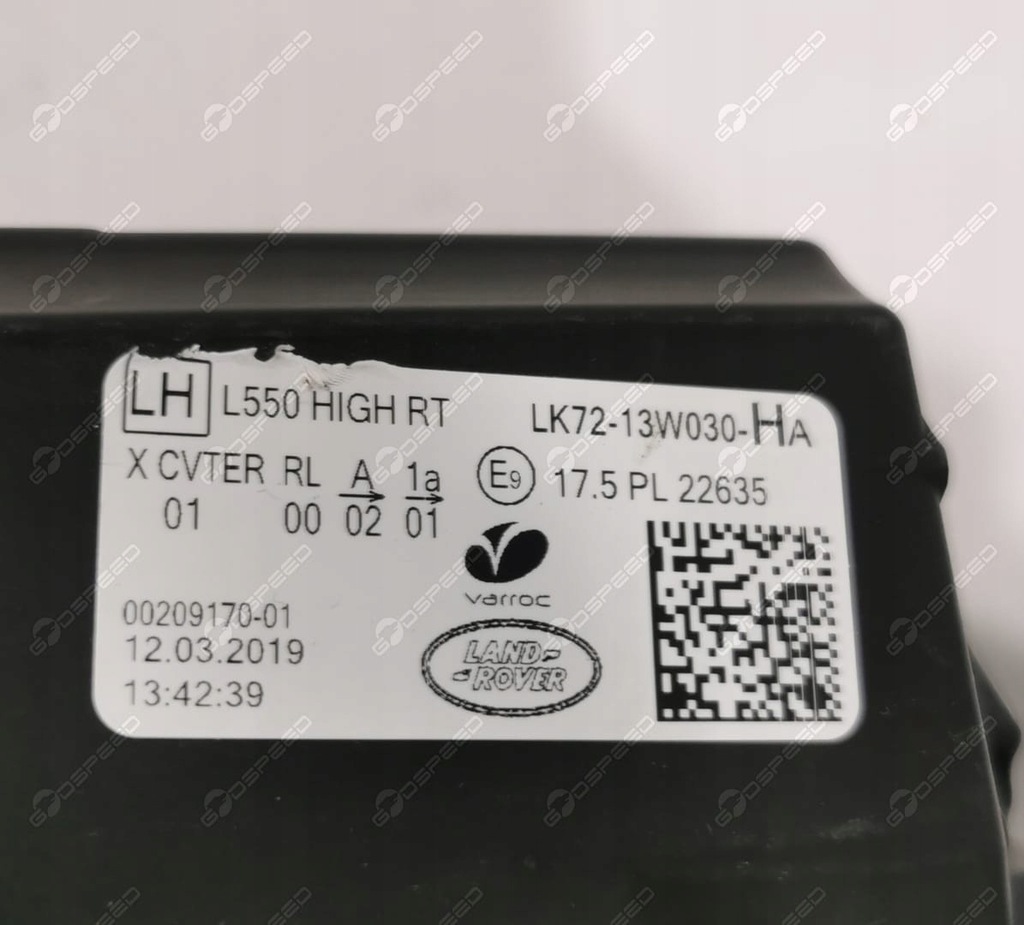 фото №10, Лампа левая перед led land rover discovery sport