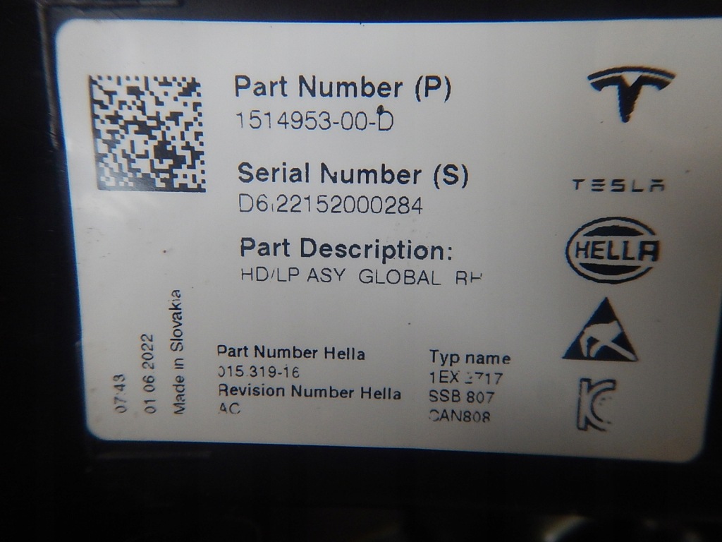 фото №7, Tesla 3 y lift права лампа перед full led