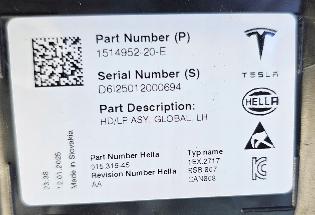 Фара full led tesla model 3 рестайлінг  / model y 2023- лівий перед європа  ліва Недорого