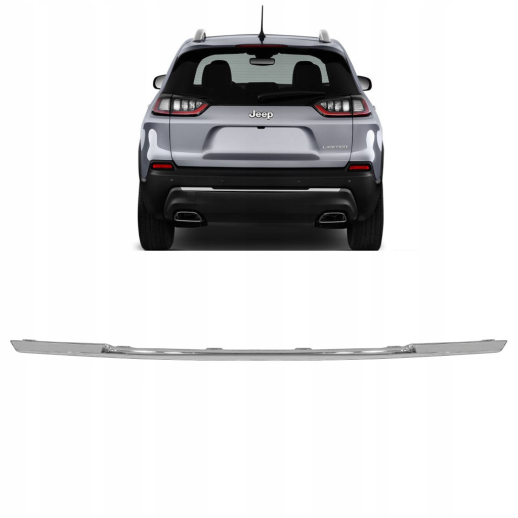 фото №1, Молдинг бампера задняя хром jeep cherokee kl 2019-