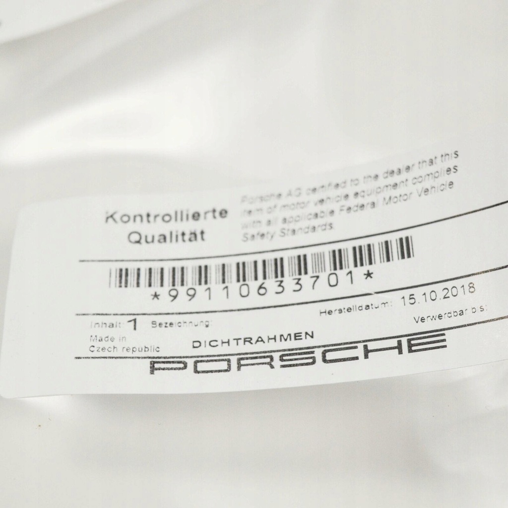 фото №6, Прокладка рами радіатора porsche cayman 718 99110633701