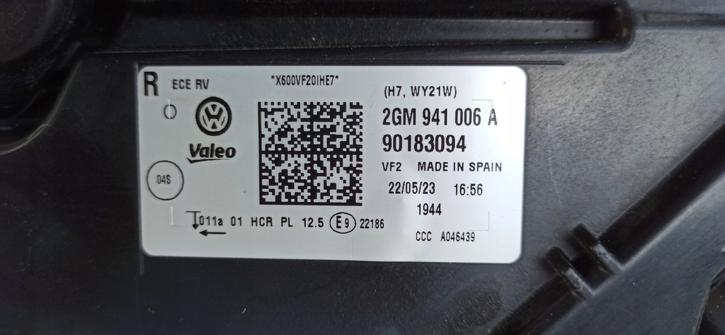 фото №14, Vw t-cross 2017- лампа правый перед обычная 2gm941006a europa