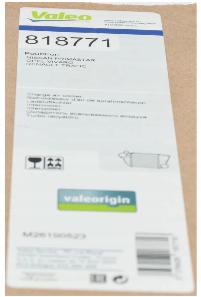 Valeo інтеркулер renault trafic 06-/vivaro 06- 2,0dci в Україні