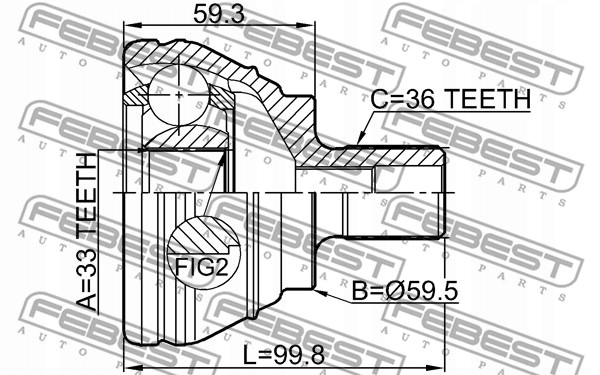 фото №3, Шарнір привідний зовнішній перед do vw scirocco