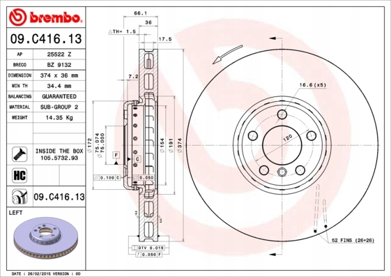 фото №3, Гальмівні диски гальмівні колодки перед brembo bmw 7