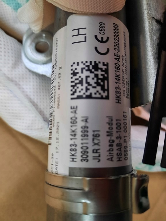 фото №6, Jaguar f-pace 2016- шторка безопасности подушка безопасности правая левая orginal hk83-14k159-ae 60