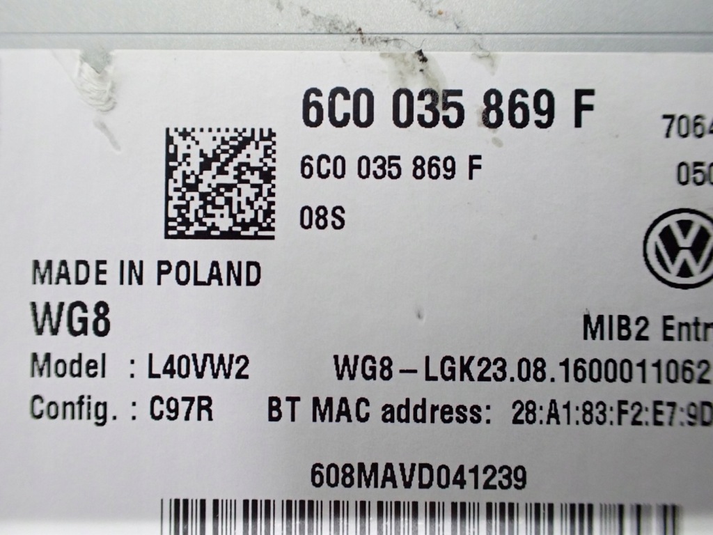 фото №11, Радіо cd заводський антена europa 6c0035869f 6c0035501 vw polo v 6r 6c 16r