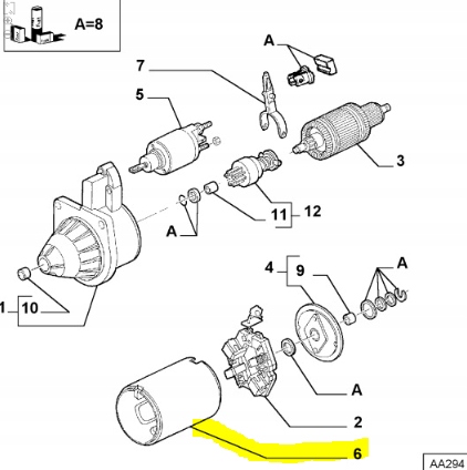 фото №7, Обмотка стартер fiat palio оригинальный номер 9948617