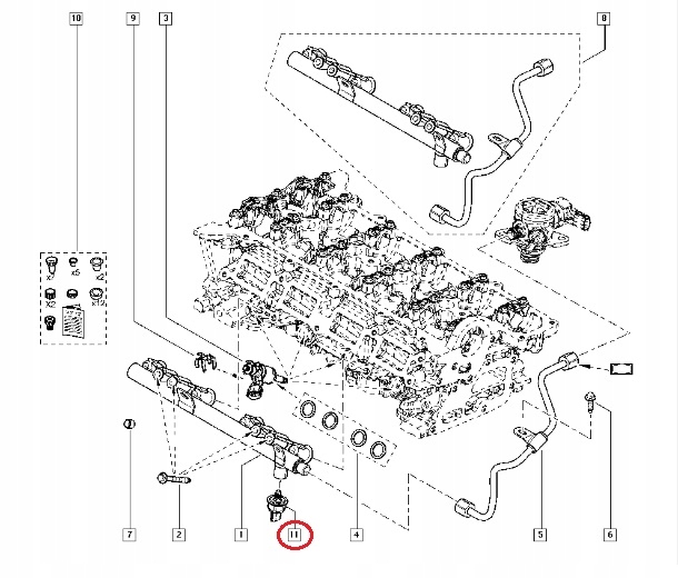 фото №6, Датчик пального тиску renault megane clio 1.2 tce колодка czarna oryg