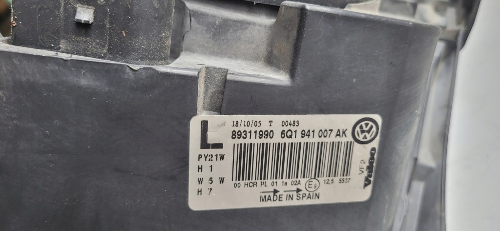 фото №5, Лампа передняя левая фара volkswagen polo iv 9n lift 6q1941007ak