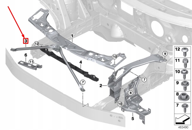 фото №8, Mini cooper clubman f54 панель передний v-strut 51647351533 7351533
