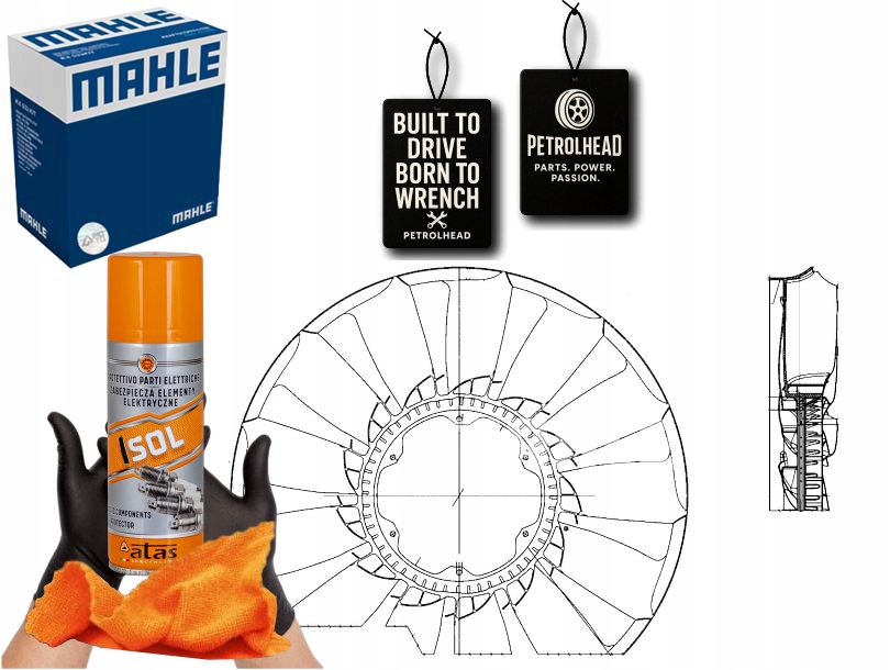 фото №1, Вентилятор вентилятора mercedes actros mp4 mp5 471.943-o #petrolhead pro+ kit4