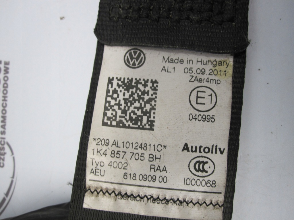 фото №5, Vw golf vi 10r pas безпеки лівий перед 1k4857705bh