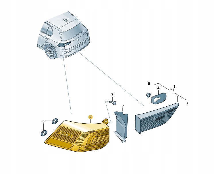 фото №1, Задня лампа led права зовнішня vw golf oe: 5h0945096c