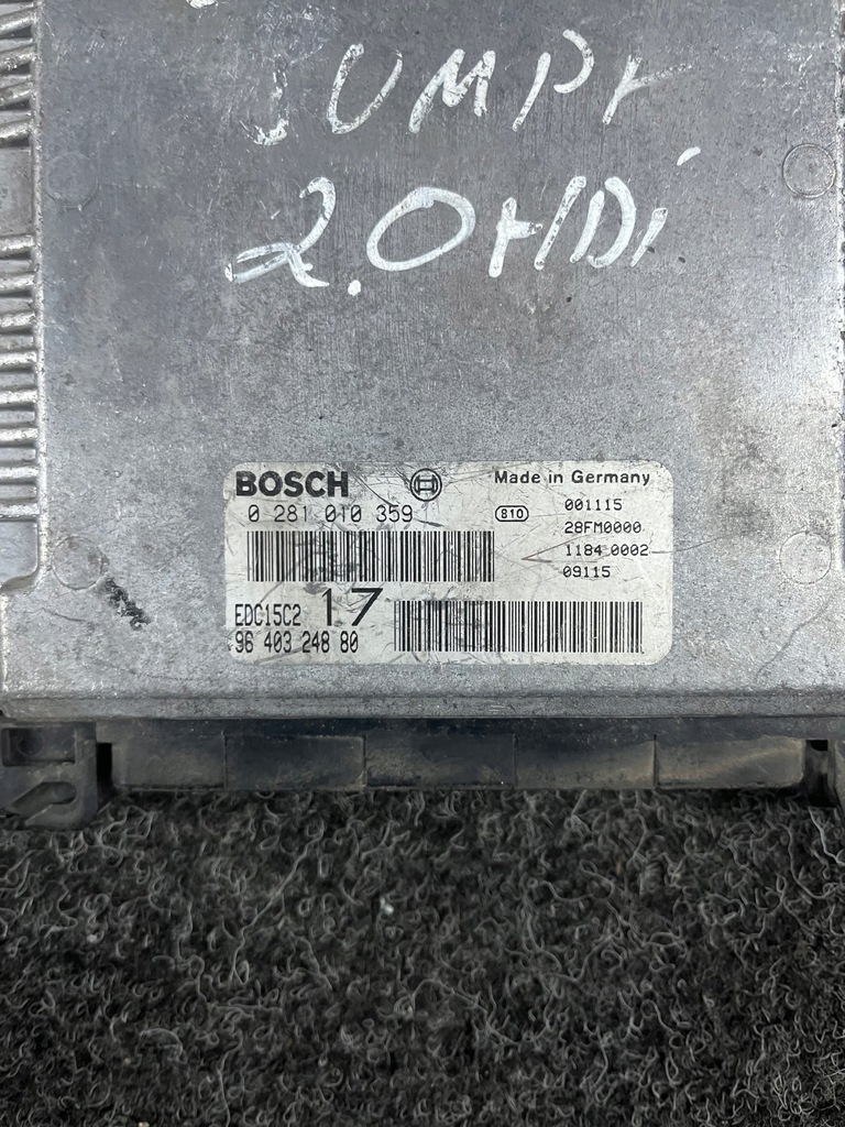 фото №6, Бортовий комп'ютер блок керування двигуна citroen jumpy 2.0 hdi 0281010359