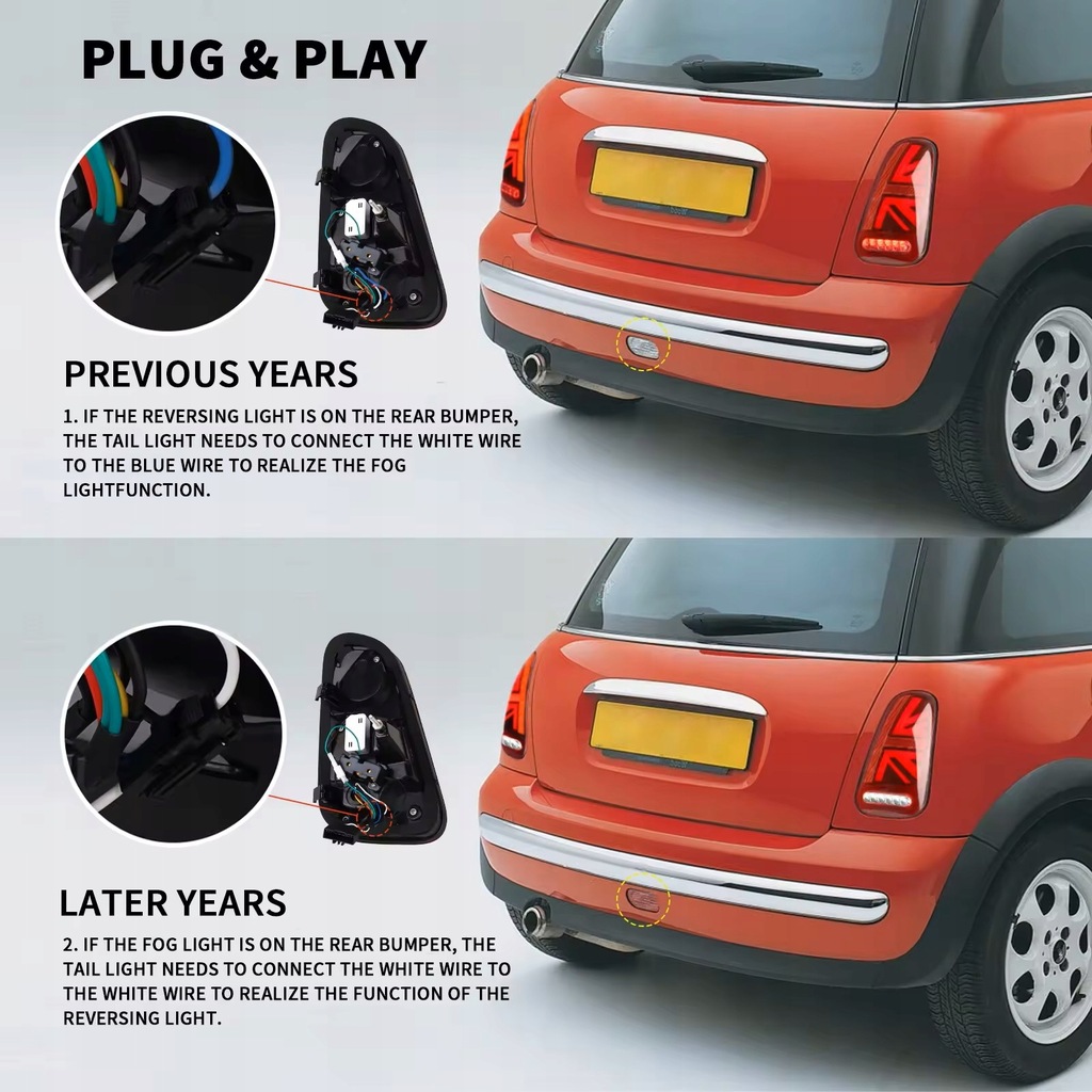 фото №8, Задние свет автомобильные led do bmw mini r50 r52 r53 2001-2008 union джек rear light