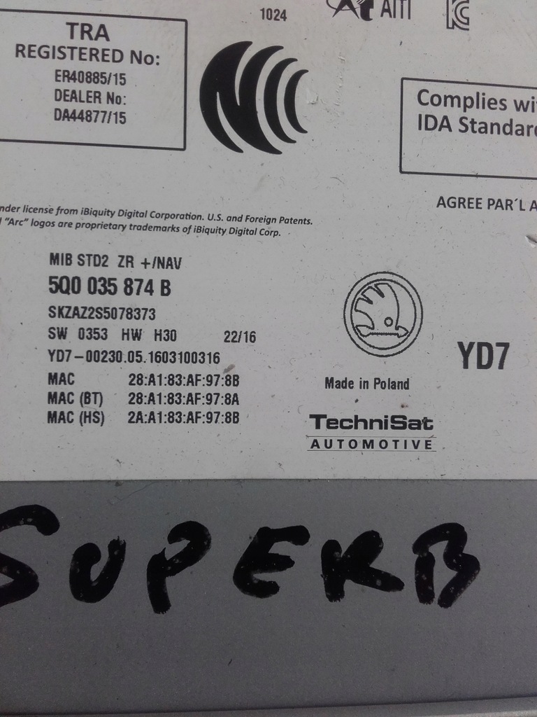 фото №5, Skoda superb iii зчитувач навігації карта sd