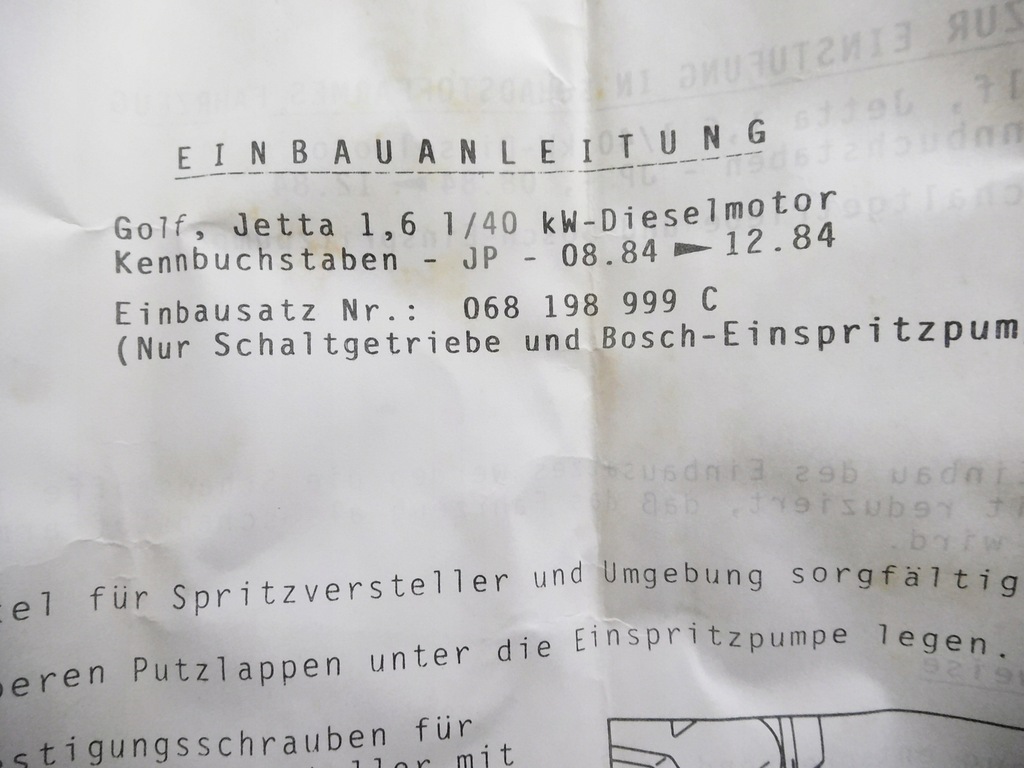 фото №9, Набір do конверсії vw golf 1.6 84 оригінальний номер 068198999c