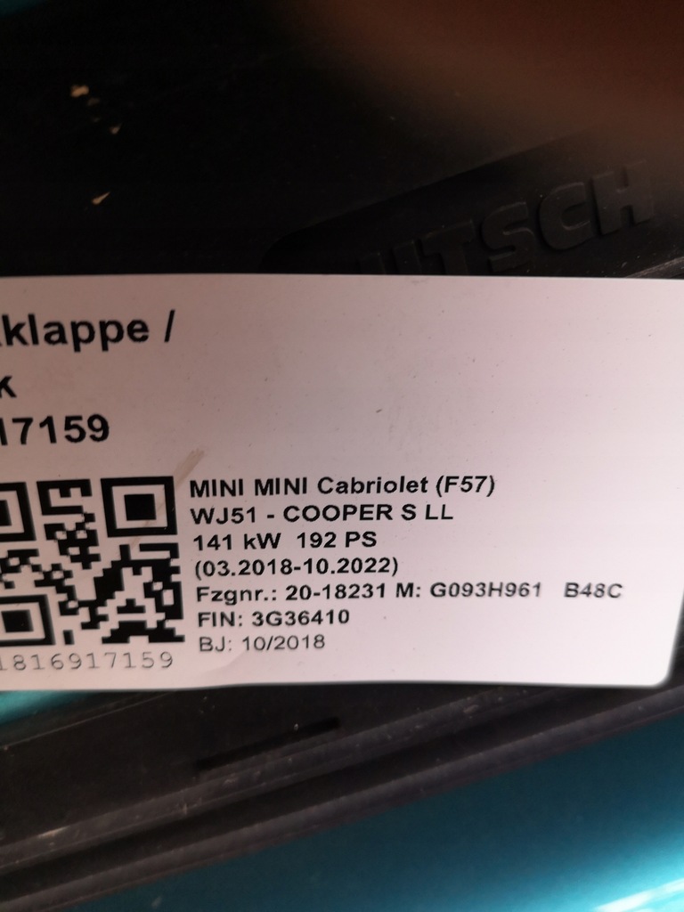 фото №4, Кришка багажника задня mini f57 cooper s c2e